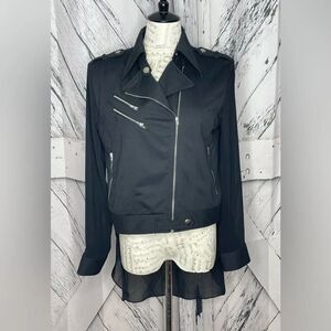 Lovposh Moto Jacket High/Low Sheer Back Size L
